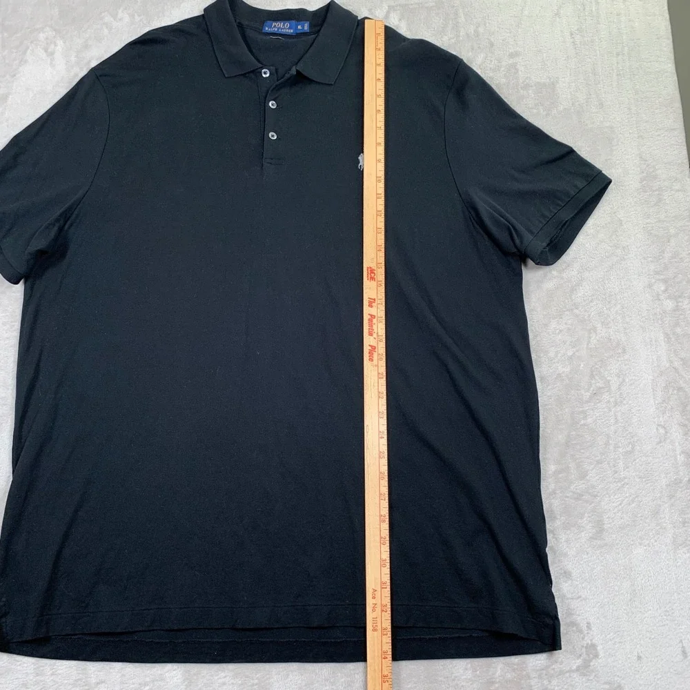 Polo Ralph Lauren Polo Shirt Mens XL Black Stretch Mesh Short Sleeve Pony Logo